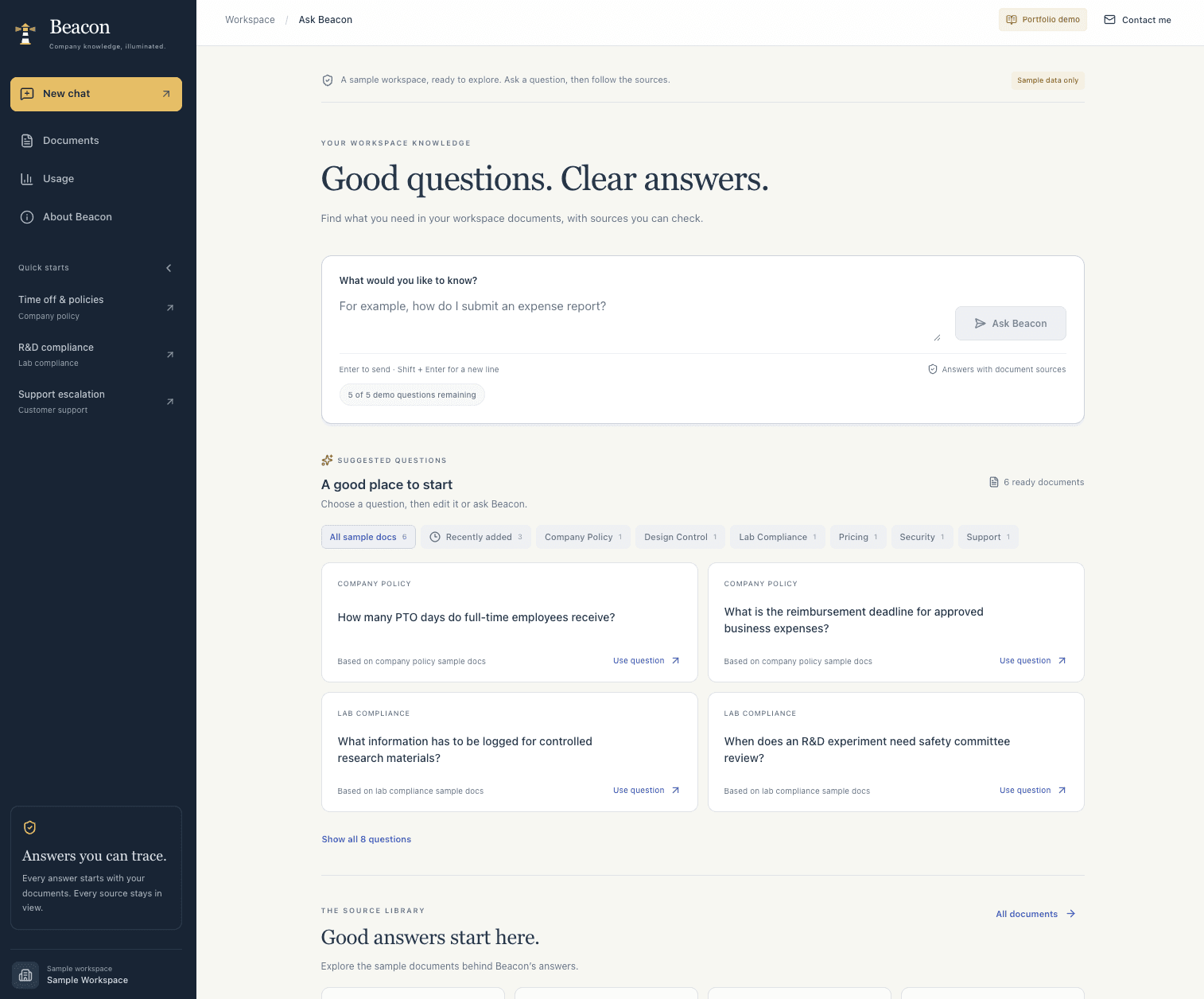 Beacon demo screenshot